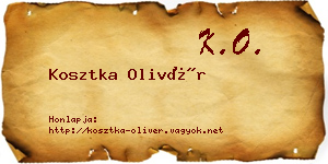 Kosztka Olivér névjegykártya